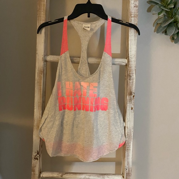 I Hate Running Workout Top PINK - Picture 1 of 3